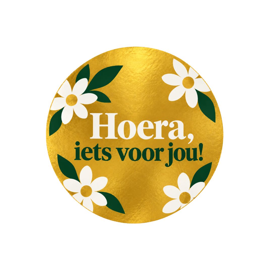 Etiketten – Hoera, iets voor jou - Goud – 250 Stuks