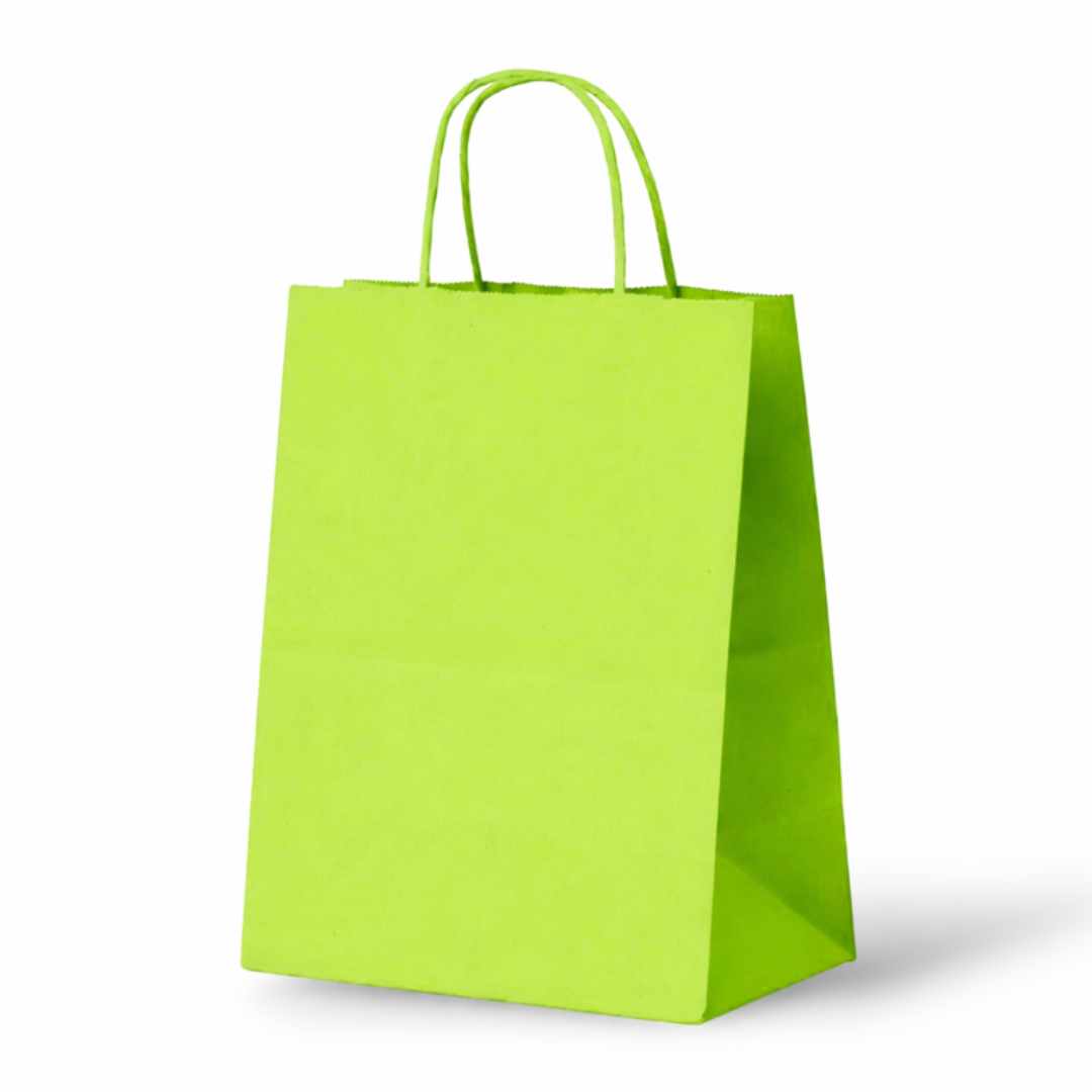 Papieren Tas (L) - Lime Groen - 100 Stuks