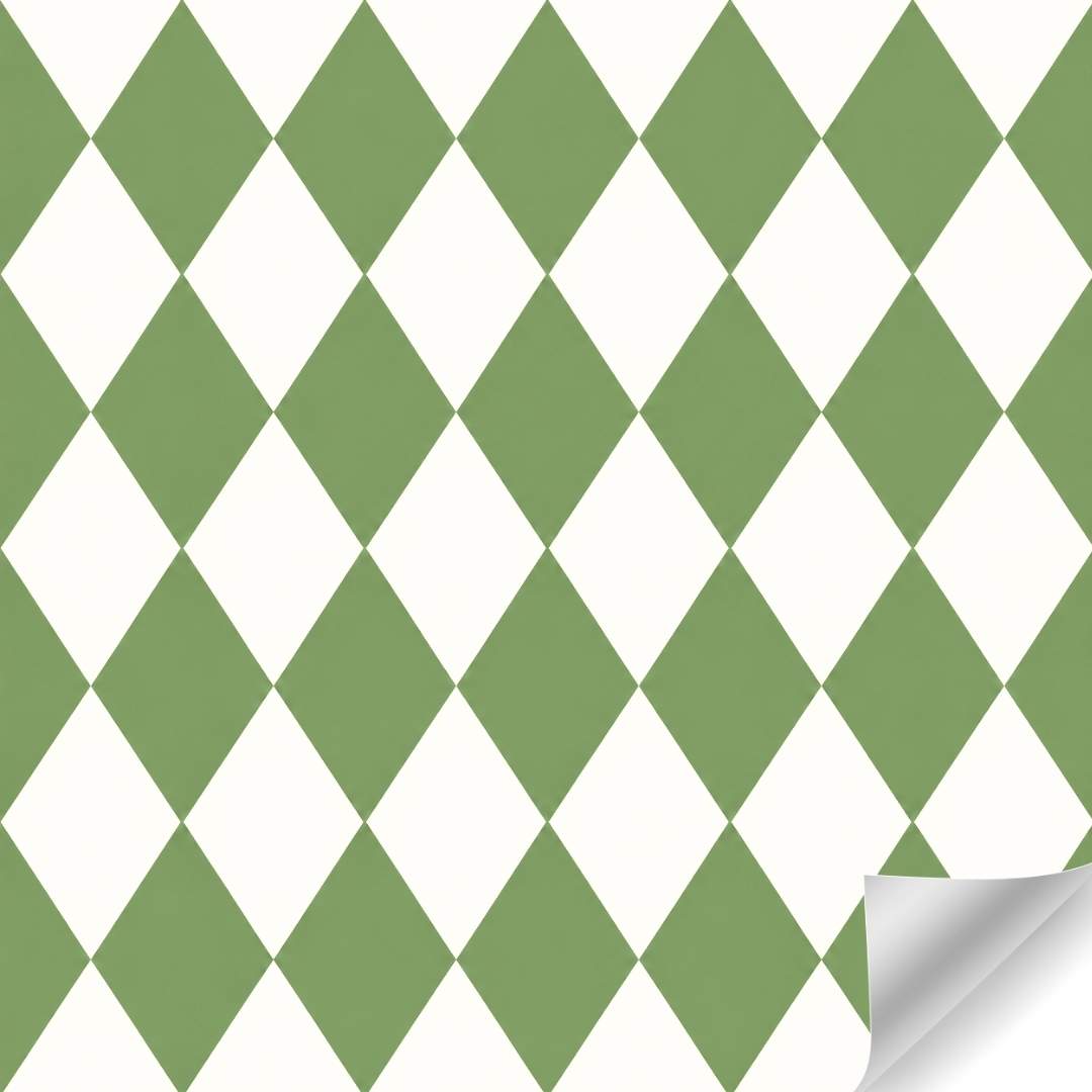 Papierrol – Diamand Ruit Groen – 50 cm x 100 meter