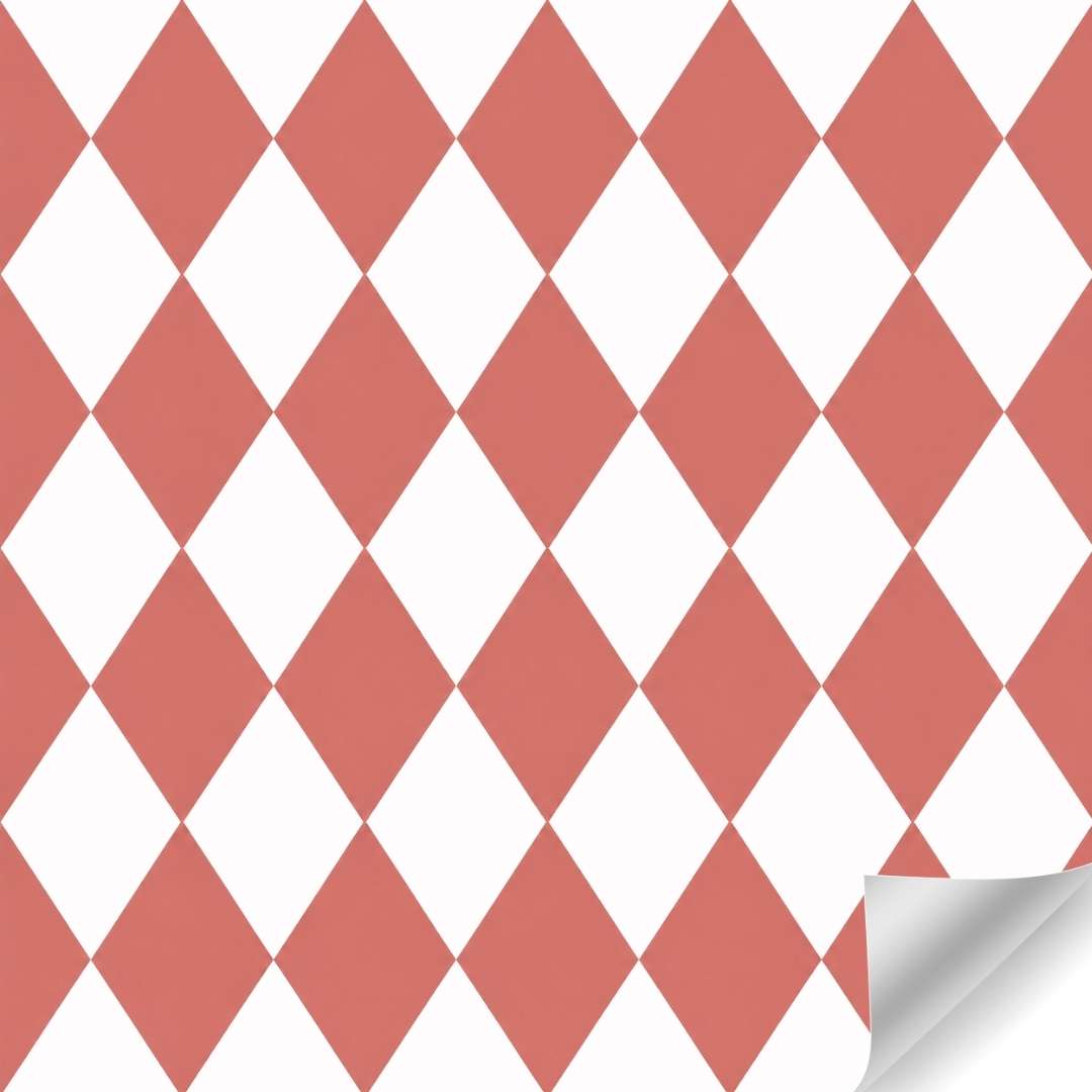 Papierrol – Diamand Ruit Rood – 50 cm x 100 meter