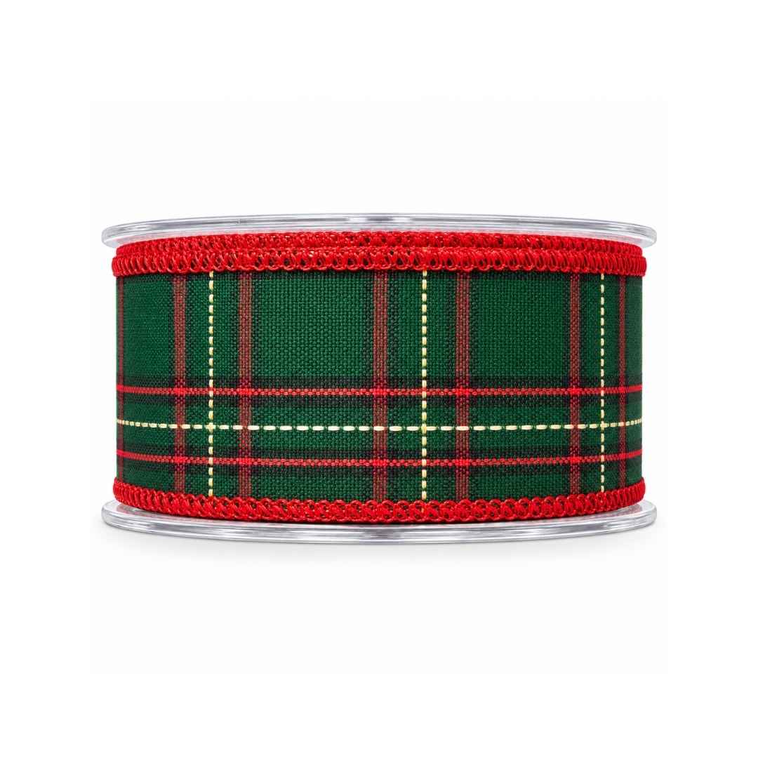 Lint - Schotse Ruit - Groen - 43 mm x 9 meter